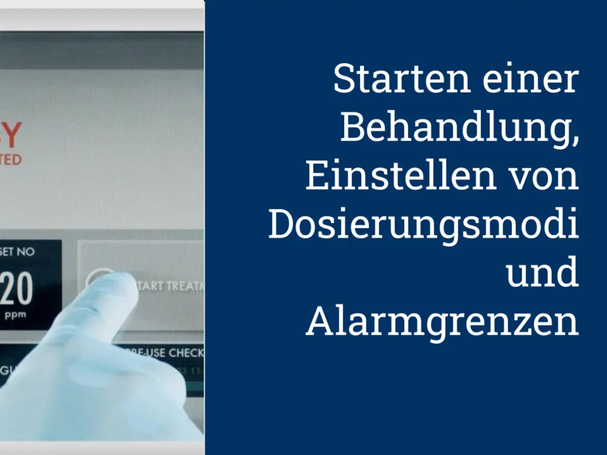 Starten einer Behandlung, Einstellen von Dosierungsmodi und Alarmgrenzen